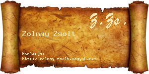 Zolnay Zsolt névjegykártya